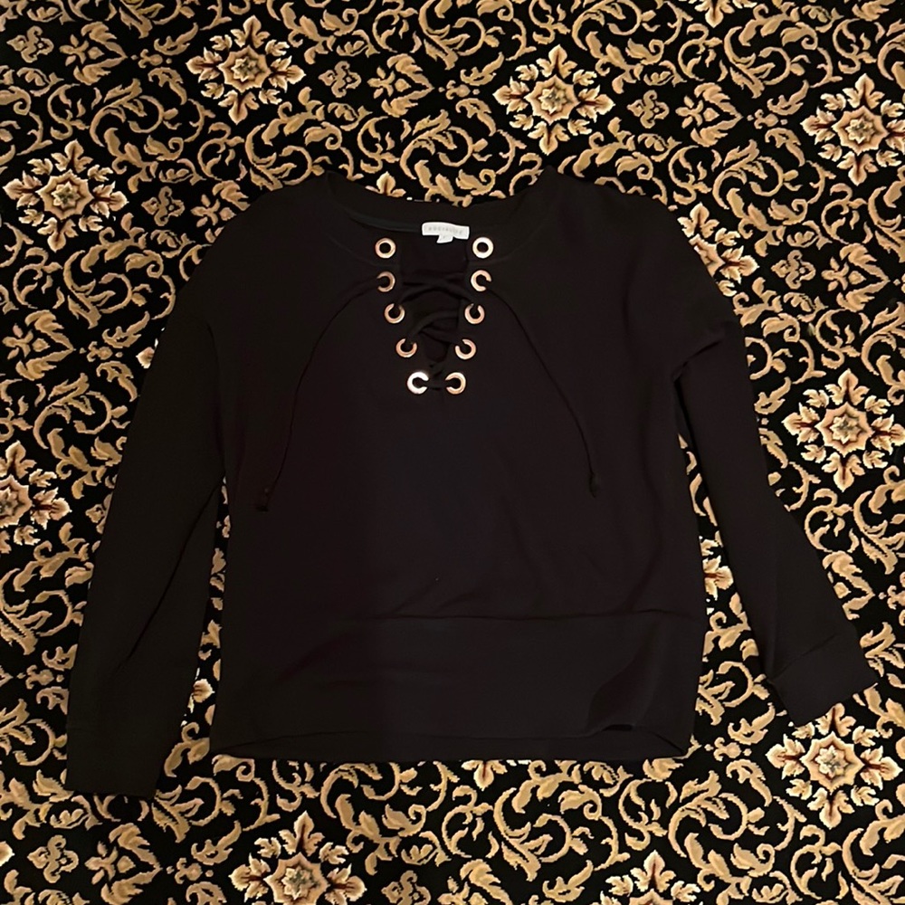 Black lace up top